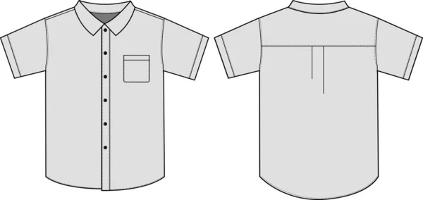 Short Sleeve Shirts Template Illastration — Stock Vector