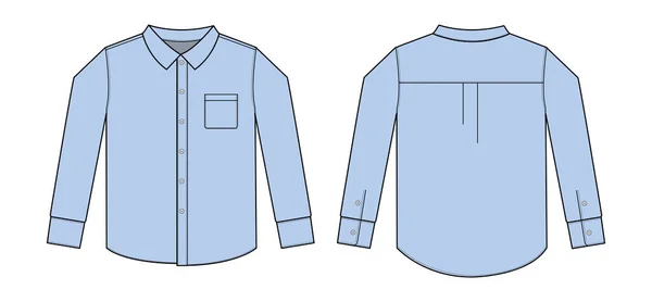 Illustrazione Modello Camicia Business Maniche Lunghe — Vettoriale Stock