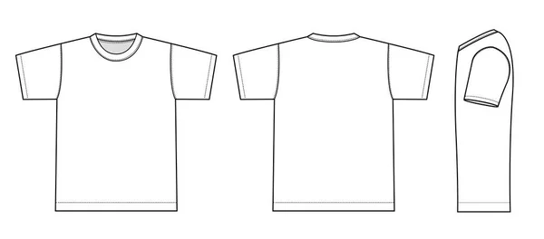 Camisetas Manga Corta Plantilla Vector Ilustración — Vector de stock