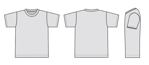 Camisetas Manga Corta Plantilla Vector Ilustración — Archivo Imágenes Vectoriales