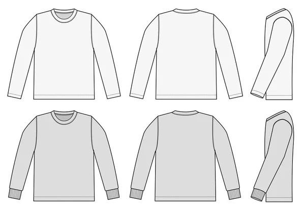 Longsleeve Shirt Vektor Illustration Set — Stock vektor