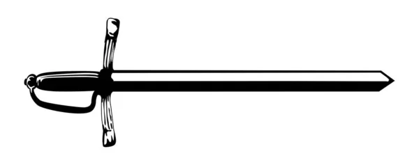 Gammalt Svärd Illustration Horisontellt — Stock vektor