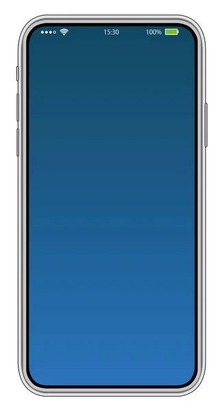 Ilustración Común Simulada Smartphone Realista Encendido — Vector de stock