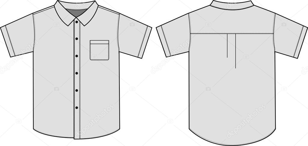 Short sleeve shirts template illastration