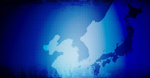 Östasien Japan Nordkorea Sydkorea Kina Karta Web Banner Bakgrund Textutrymme — Stockfoto
