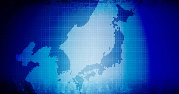 Östasien Japan Nordkorea Sydkorea Kina Karta Web Banner Bakgrund Textutrymme — Stockfoto