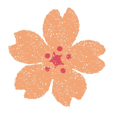 çiçek (kiraz çiçeği) pul illüstrasyonu / Yeni yılın tebrik kartı için