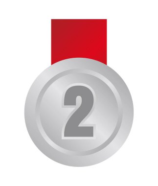 Madalya ikonu illüstrasyonu sıralaması. İkinci (gümüş)