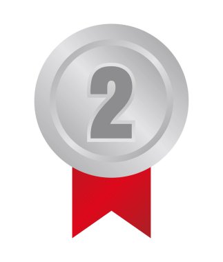 Madalya ikonu illüstrasyonu sıralaması. İkinci (gümüş)