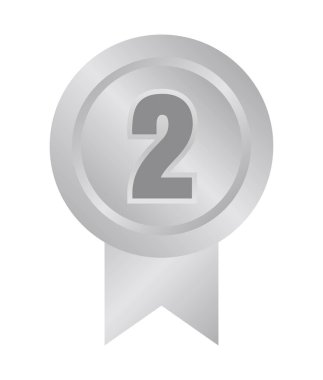 Madalya ikonu illüstrasyonu sıralaması. İkinci (gümüş)