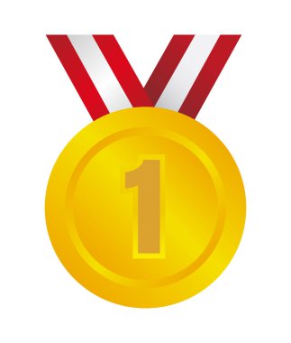 Madalya ikonu illüstrasyonu sıralaması. Birinci (altın)