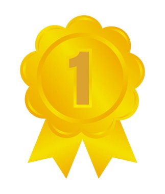 Madalya ikonu illüstrasyonu sıralaması. Birinci (altın)