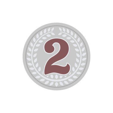 Madalya ikonu illüstrasyonu sıralaması. İkinci (gümüş)