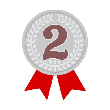 Madalya ikonu illüstrasyonu sıralaması. İkinci (gümüş)