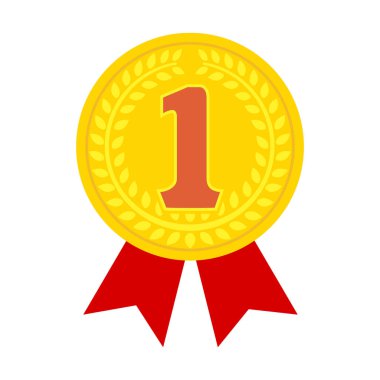 Madalya ikonu illüstrasyonu sıralaması. Birinci (altın)