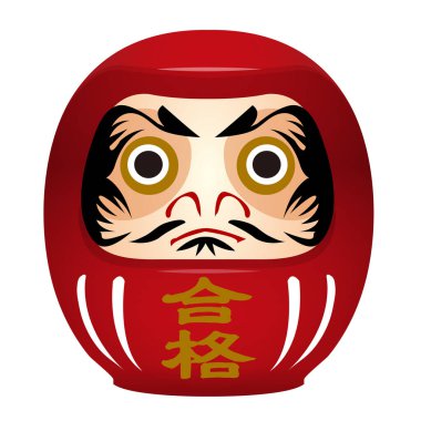 Japon geleneksel dharuma bebek illüstrasyonu.