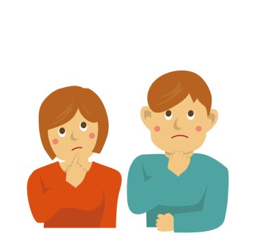 Erkek ve kadın düşünme / vektör çizimi