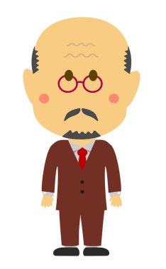 Çizgi film deforme olmuş erkek vektör çizimi (Asyalı / Japon iş adamı)