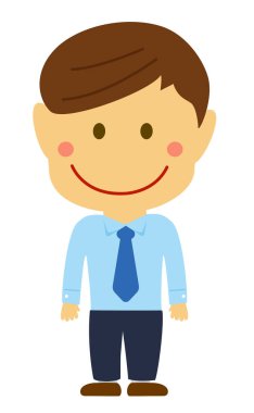 Çizgi film deforme olmuş erkek vektör çizimi (Asyalı / Japon iş adamı)