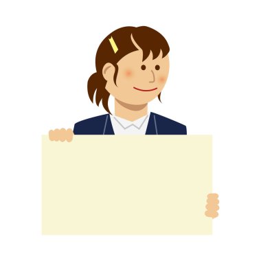 Kâğıt Tahtası (illüstrasyon) tutan İş Kadını