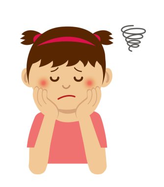 düşünce / sorunlu / acı çeken kadın illüstrasyonu