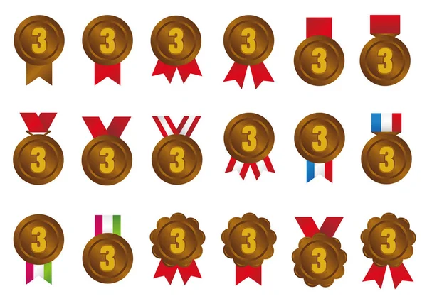 Ranking Medalj Ikon Illustration Plats Brons — Stock vektor