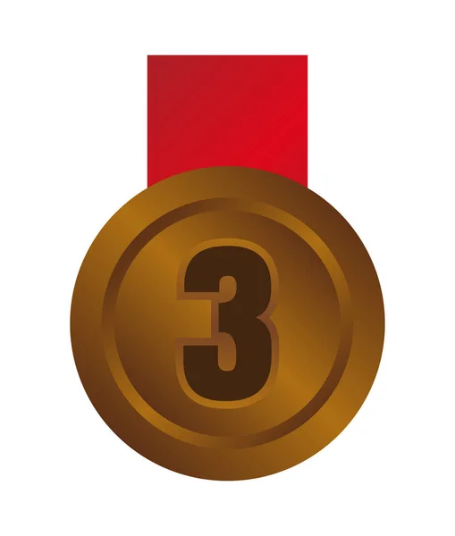 Ranking Medaille Pictogram Illustratie Plaats Brons — Stockvector