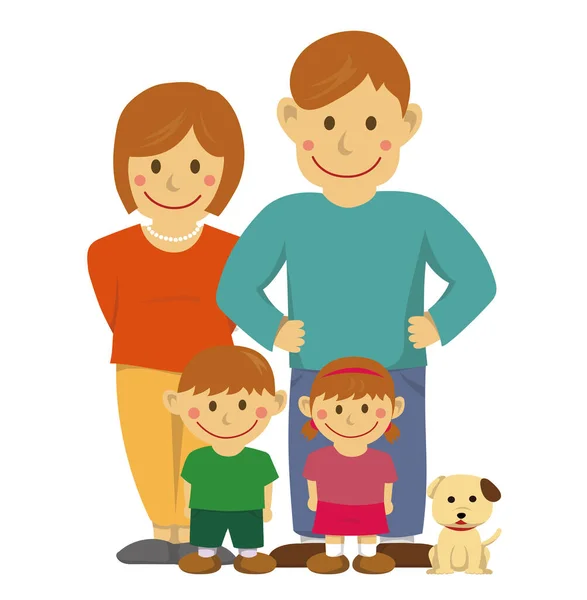 Lycklig Familj Vektor Illustration — Stock vektor