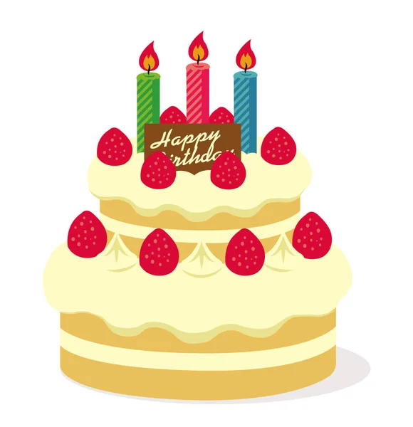 Birthday Cake Vector Illustration — Stock Vector