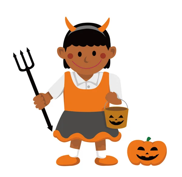 Costume Halloween Bambini Illustrazione — Vettoriale Stock