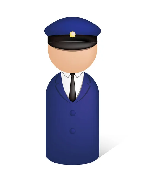 Police Man Pictogram Icon — Stock Vector