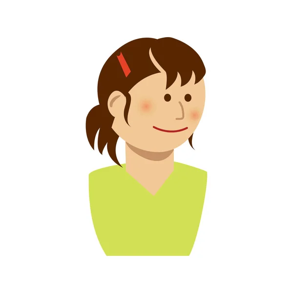 Mujer Sonriendo Parte Superior Del Cuerpo Ilustración — Vector de stock