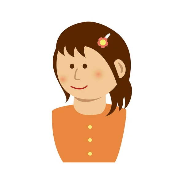 Mujer Sonriendo Parte Superior Del Cuerpo Ilustración — Vector de stock