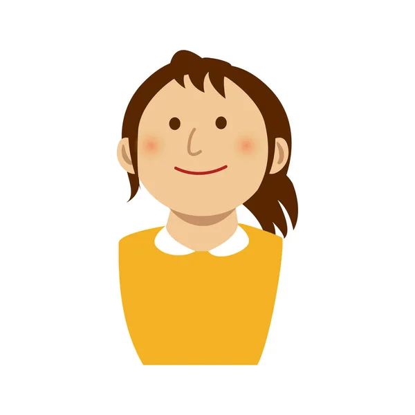 Mujer Sonriendo Parte Superior Del Cuerpo Ilustración — Vector de stock