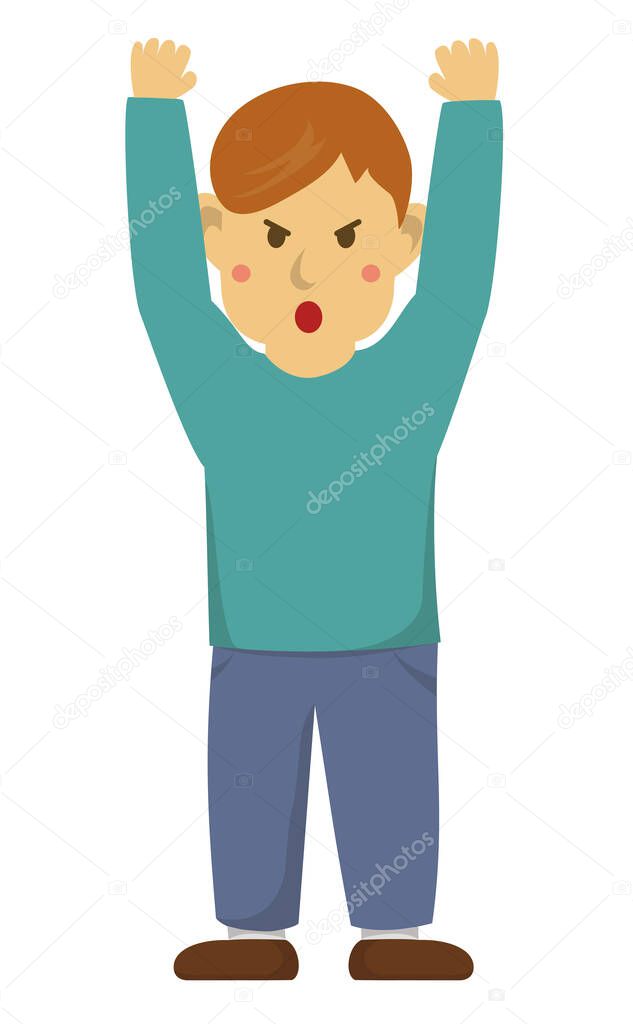 action gesturing man illustration (anger)