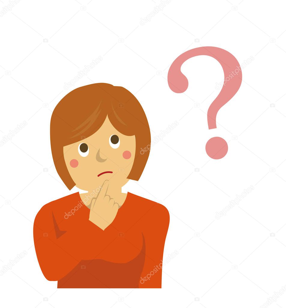 woman has a question / vector illustration