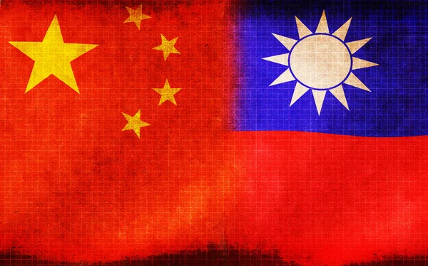 国旗を振りながら 中国と台湾 ウェブバナーの背景イラスト — ストック写真