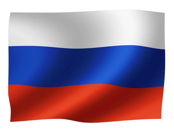 Waving National Flag Illustration Russia — Stock Photo, Image