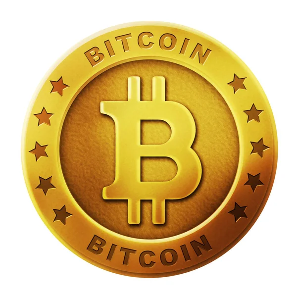 Bitcoin Afbeelding Illustratie Goud — Stockfoto