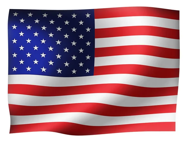 Waving National Flag Usa Stars Stripes — Stock Photo, Image