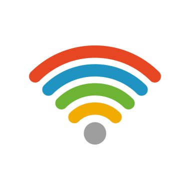 Wi-Fi, radyo dalgası, iletişim simgesi (gökkuşağı)