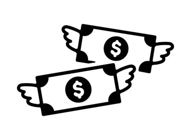 para harcamak / para harcamak / uçmak para simgesi