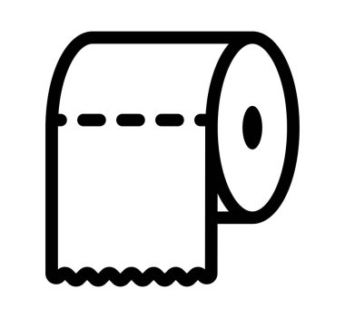 Tuvalet kağıdı rulosu. düz vektör simgesi.