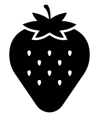 Çilek vektörü düz simgesi (meyve / yiyecek)