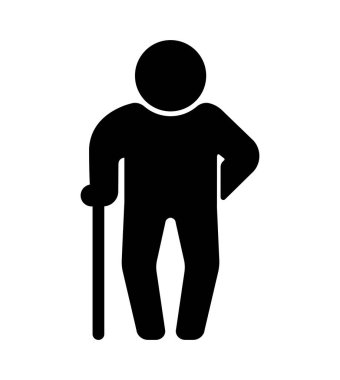 Yaşlı adam, kıdemli kişi vektör illüstrasyonu