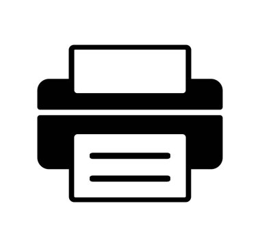 Yazıcı simgesi düz vektör çizimi