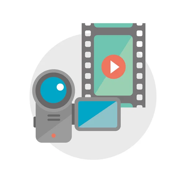 Färg Illustration Ikon Film Film Videokamera Videokamera — Stock vektor