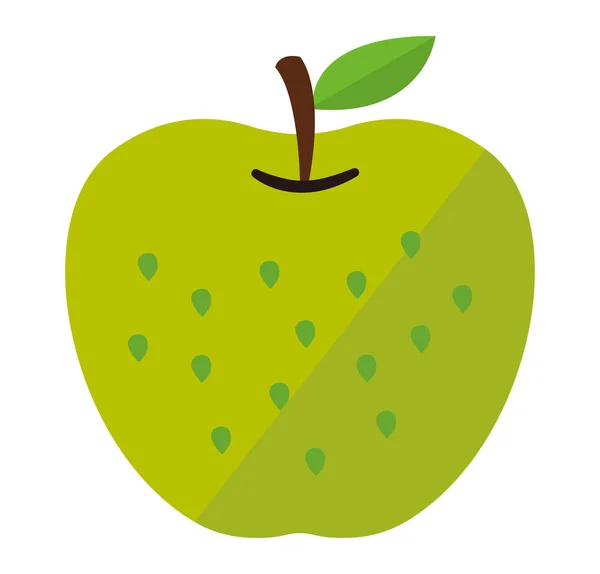 Grönt Äpple Japanskt Päron Asiatiskt Päron Vektor Platt Ikon Illustration — Stock vektor