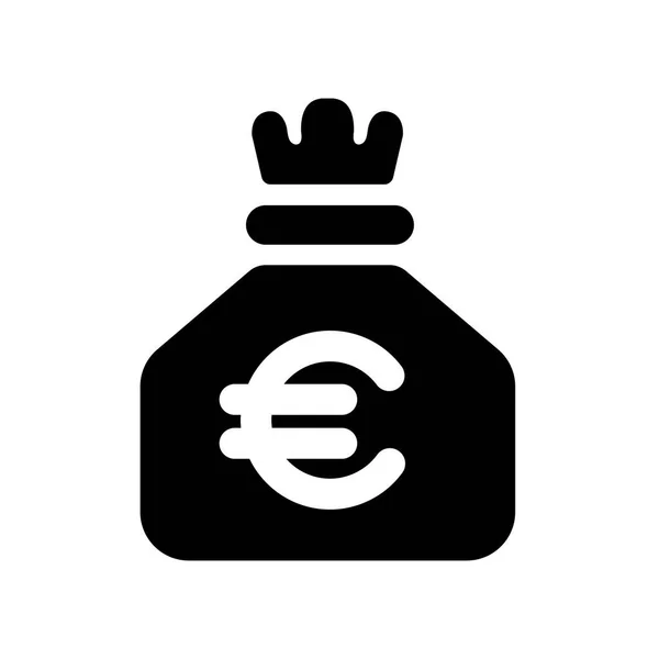 Dólar Bolsa Icono Euro — Vector de stock