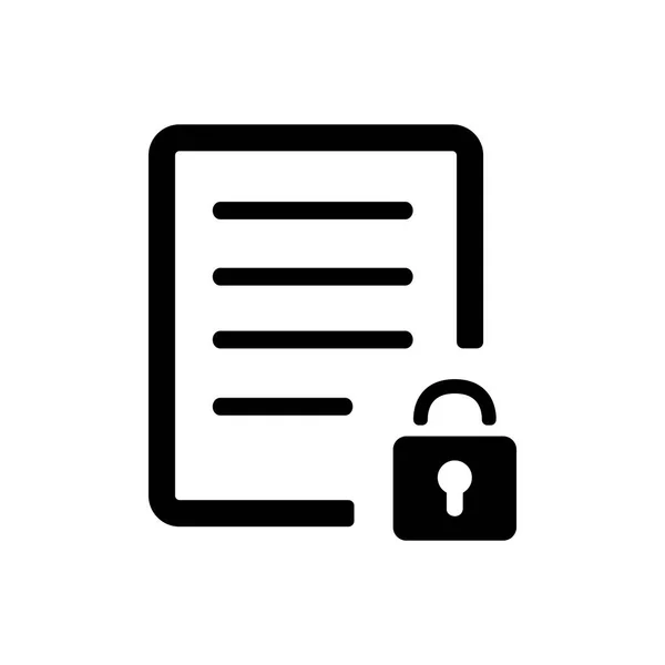 Document Lock Security Icon — Stock Vector